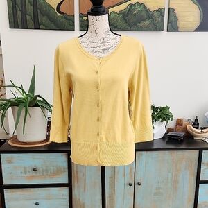 NEW - Relativity 100% Cotton Cardigan - Yellow